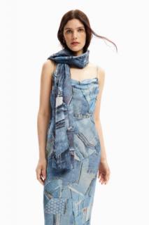 Desigual Foulard Denim Rectangle kendő