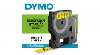 Dymo D1 kazetta, 12mmx7m, fekete/sárga (45018)