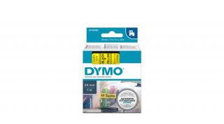 Dymo D1 kazetta, 24mmx7m, fekete/sárga (53718)