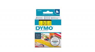 Dymo D1 szalag, 6mmx7m, fekete/sárga (43618)