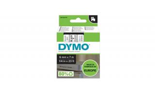 Dymo D1 szalag, 6mmx7m, fekete/víztiszta  (43610)