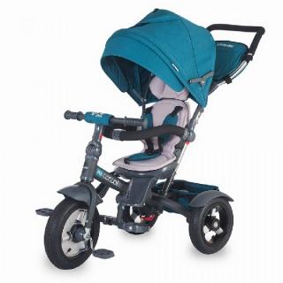 COCCOLLE GIRO PLUS BLUE szülőkormányos tricikli,   Forgatható, dönthető üléspozícióval, pumpás gumi kerékkel