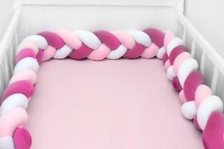 Fonott rácsvédő Fehér-rózsaszín-pink 210 cm