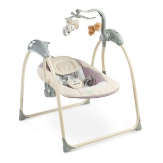 Gyerek Hintáztató Caretero Loop Swing Elektromos  Hinta Beige 12 KG-ig, távirányítóval, adapterrel