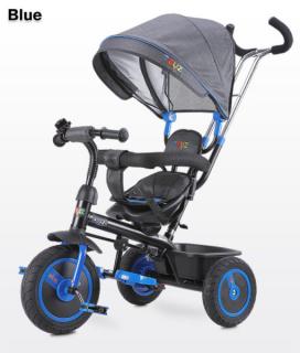 Toyz Buzz szülőkormányos tricikli Blue, megfordítható üléssel, gumi kerékkel   