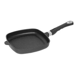 AMT Gastroguss the "World's Best Pan" grill serpenyő,  26x26 cm, 4 cm magas, indikátorral, levehető nyéllel