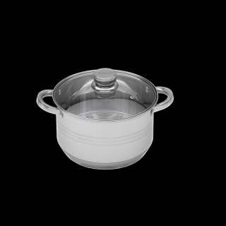 Berghome Line rozsdamentes edény üveg fedővel 22 x 12,5 cm 3,5 L