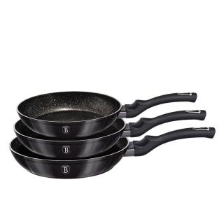 Berlinger Haus Carbon Pro Metallic Line 3 részes serpenyő készlet 3 rétegű márvány bevonattal-SÉRÜLT