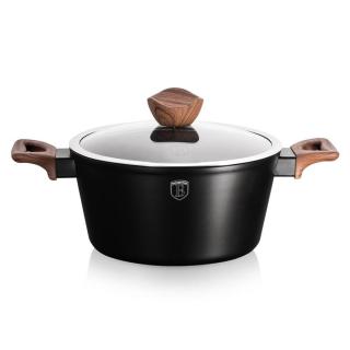 Berlinger Haus Ebony Rosewood Line magas lábas gránit-márvány bevonattal, fedővel, 20 cm