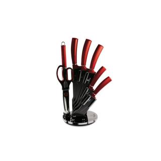 Berlinger Haus Metallic Burgundy Line 8 részes késkészlet titán bevonattal, állvánnyal