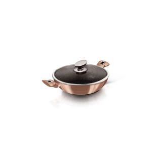 Berlinger Haus Metallic Rosegold Line wok fedővel, márvány bevonattal, metál külső bevonattal, 30 cm