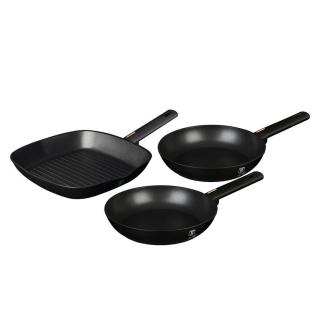 Berlinger Haus Monaco Collection 3 részes serpenyőkészlet grill serpenyővel, tapadásmentes bevonattal