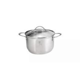 Berlinger Haus Silver Jewellery Collection rozsdamentes acél magas lábas hőálló üveg fedővel, 26 cm