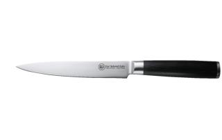 Carl Schmidt Sohn KONSTANZ szeletelő kés Damask rozsdamentes acél penge HRC 60, pakkafa nyéllel 18 cm