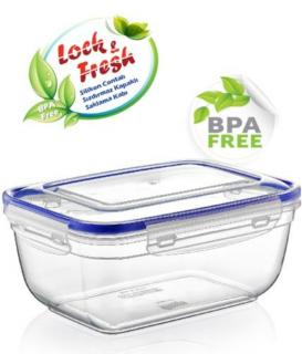 Dünya Lock  Fresh négyszögletű műanyag ételtartó, 27,4 cm x 19,6 cm x 12,6 cm, 4000 ml