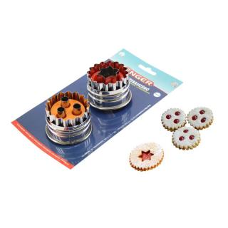 Enger 2 db-os linzerkiszúró szett figurás középpel 5 cm