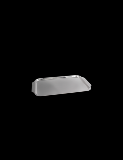 Inoxibar négyszögletes rozsdamentes acél sütemény- és ételtartó tálca, 43 cm x 27 cm, 18%