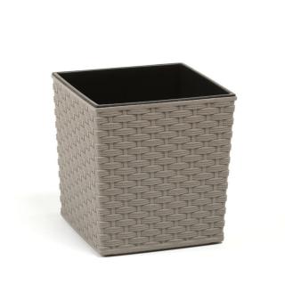 Lamela 827  ECO rattan virágcserép/kaspó JUKA 25X25x26 cm v.szürke/szary