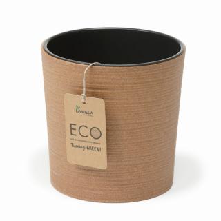 Lamela 842 ECO kerek virágcserép/kaspó MALWA ÁTM.19 cm vegyes színben barna/naturalne drewno