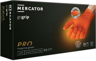 Mercator GoGrip narancssárga egyszer használatos, latexmentes védőkesztyű, 50 db, M