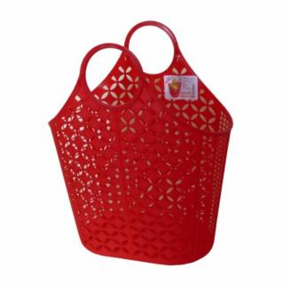 Plastexpress műanyag füles táska, piros
