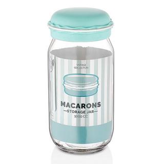 Tároló üveg műanyag csavaros makaron tetővel Vintage Collection 1 l, púder lila
