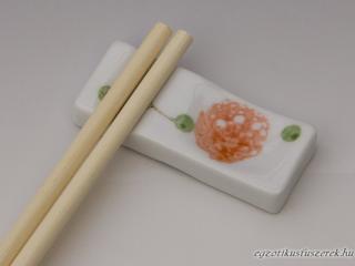 Pirosvirágos Japán Porcelán Evőpálcika Tartó