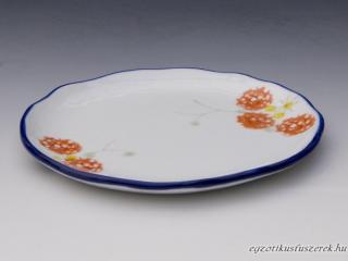 Pirosvirágos Japán Porcelán Kistányér Lapos Ø15,5 cm
