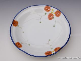 Pirosvirágos Japán Porcelán Levesestányér Ø18 cm