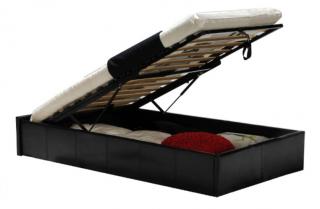 Torino ágyneműtartós ágy, 90x190 cm, fekete