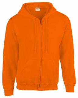 Gildan FullZipp cipzáras kapucnis pulóver (2XL, fluo narancs)