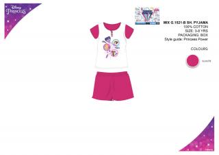 Disney Hercegnők nyári rövid ujjú gyerek pizsama - pamut pizsama - pink - 110