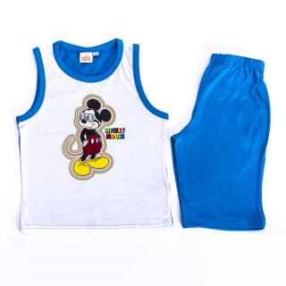 Mickey egér kisfiú pamut nyári együttes - trikó-rövidnadrág szett - középkék - 98