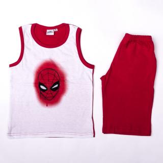 Pókember kisfiú pamut nyári együttes - trikó-rövidnadrág szett - piros - 104