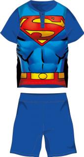 Superman nyári rövid ujjú gyerek pamut pizsama - jersey pizsama - középkék - 116