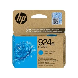 4K0U7NE Tintapatron Officejet Pro 8120e, 8130e nyomtatókhoz, HP 924 EvoMore, cián, 800 oldal