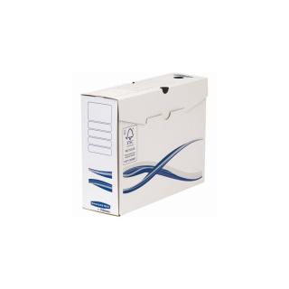 Archiválódoboz, A4+, 100 mm, FELLOWES "Bankers Box Basic", kék-fehér - 10db