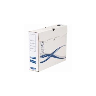 Archiválódoboz, A4, 80 mm, FELLOWES "Bankers Box Basic", kék-fehér - 10db