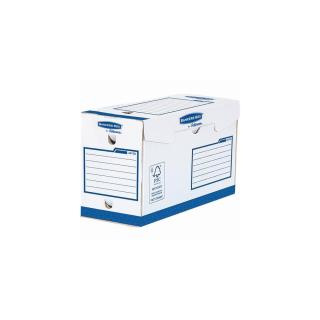 Archiválódoboz, extra erős, A4+, 150 mm, FELLOWES "Bankers Box Basic", kék- fehér - 20db