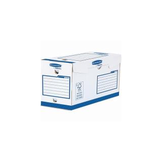 Archiválódoboz, extra erős, A4+, 200 mm, FELLOWES "Bankers Box Basic", kék- fehér - 20db
