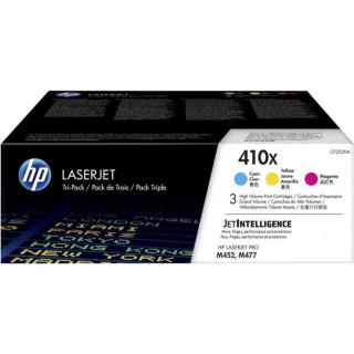 CF252XM Lézertoner multipack Color LaserJet Pro M452, M477 nyomtatókhoz, HP 410X, c+m+y, 3*5k - 3db