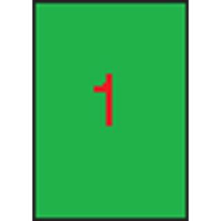 Etikett, 210x297 mm, színes, APLI, neon zöld, 100 etikett/csomag