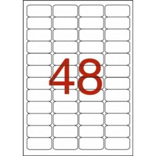 Etikett, 45,7x21,2 mm, poliészter, időjárásálló, kerekített sarkú, fehér, APLI, 960 etikett/csomag