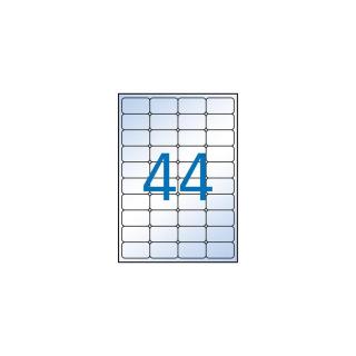 Etikett, 48,5x25,4 mm, poliészter, kerekített sarkú, APLI, átlátszó, 440 etikett/csomag