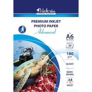 Fotópapír, tintasugaras, A6, 180 g, fényes, VICTORIA PAPER "Advanced" - 20 lap