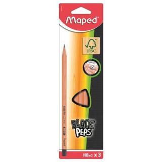 Grafitceruza, HB, FSC 100%, háromszögletű, MAPED "Black`Peps" - 3db