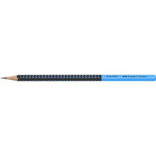 Grafitceruza, HB, háromszögletű, FABER-CASTELL "Grip 2001", fekete, kék