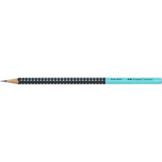 Grafitceruza, HB, háromszögletű, FABER-CASTELL "Grip 2001", fekete, türkiz