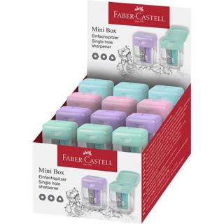 Hegyező, egylyukú, tartályos, display, FABER-CASTELL, pasztell színek - 24db