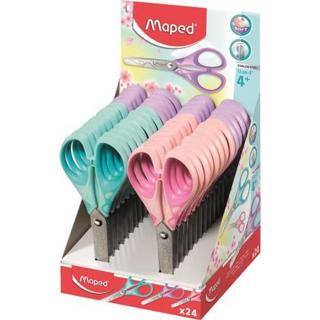 Olló display, iskolai, 13 cm, MAPED "Essentials Soft Pastel", pasztell színek - 24db